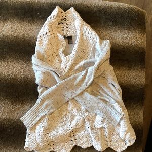 BKE white and grey cardigan. Size XL